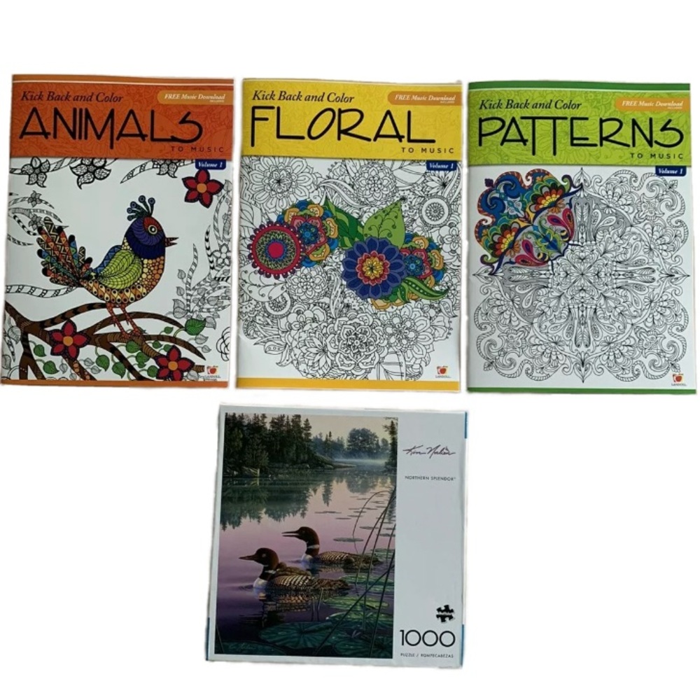 Kick Back and Color Coloring Books Activity Puzzle Buffalo Games